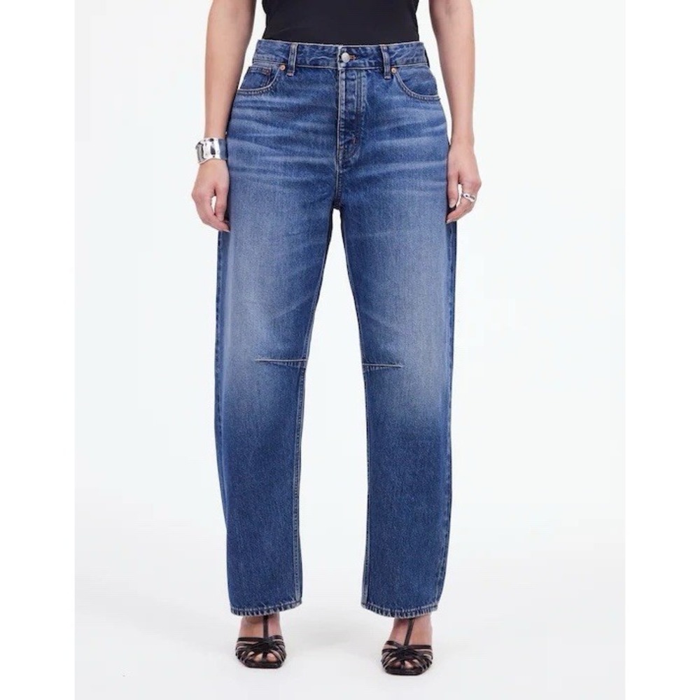 Madewell The Curvy Darted Barrel-Leg Jeans Size 32 Retail $148